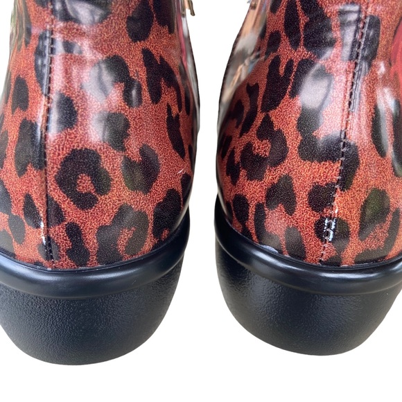Alegria Boots Ankle Climatease Leopard Print Brown and Black Rainboot Size 37 - Picture 9 of 12